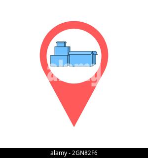 Indicated Place on the Map. We Have Moved Stock Vector