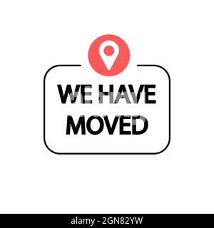 Indicated Place on the Map. We Have Moved Icon Stock Vector