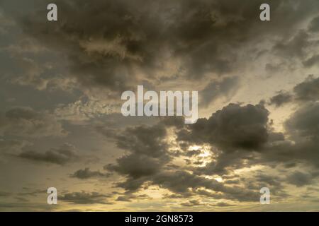 The beauty of the evening sky after the rain, Clouds in the sky. Stock Photo