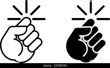Hand knocking on door icon. Vector on transparent background. Stock Vector