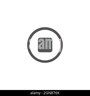 Stop icon sign vector illustration, music stop Stock Vector