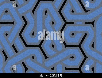 Computer-generated Hexagon Tile Connection art background design illustration Stock Vector