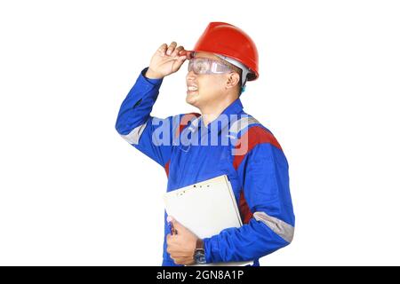 Mechanical holding notepad with isolated white background Stock Photo