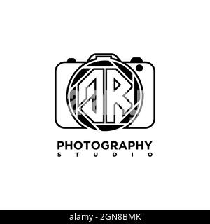 QR Logo letter Geometric Photograph Camera shape style template vector Stock Vector