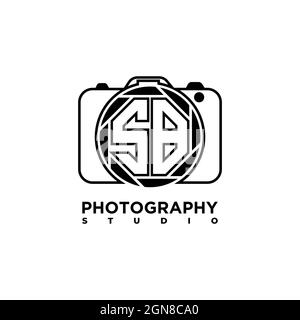 SB Logo letter Geometric Photograph Camera shape style template vector Stock Vector