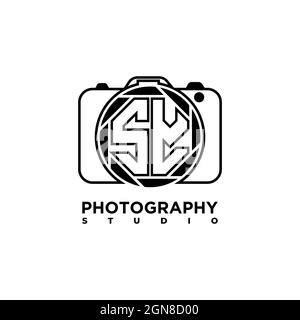 SY Logo letter Geometric Photograph Camera shape style template vector Stock Vector