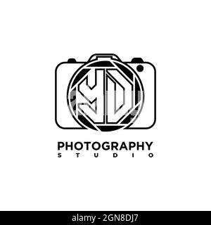 YD Logo letter Geometric Photograph Camera shape style template vector Stock Vector