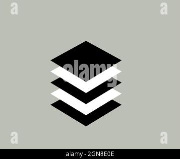 layer logo on gray background, layer icon created by illustration Stock Vector