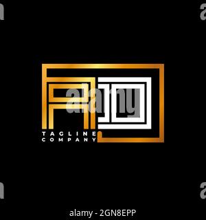 AD Logo letter Geometric Photograph Camera shape style template vector Stock Vector