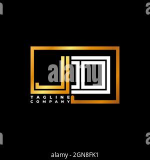 JD Logo letter monogram shape line golden vector template. Business monogram company Stock Vector