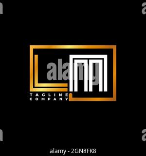 LM Logo letter monogram shape line golden vector template. Business monogram company Stock Vector