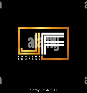 JF Logo letter monogram shape line golden vector template. Business monogram company Stock Vector