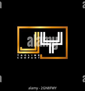 JY Logo letter monogram shape line golden vector template. Business monogram company Stock Vector