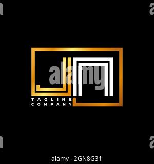 JN Logo letter monogram shape line golden vector template. Business monogram company Stock Vector