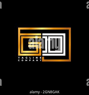 GD Logo letter monogram shape line golden vector template. Business monogram company Stock Vector
