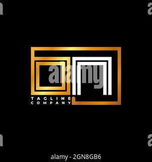 ON Logo letter monogram shape line golden vector template. Business monogram company Stock Vector