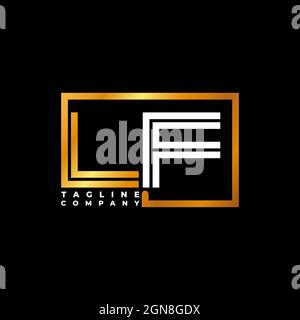 LF Logo letter monogram shape line golden vector template. Business monogram company Stock Vector