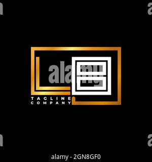 LB Logo letter monogram shape line golden vector template. Business monogram company Stock Vector