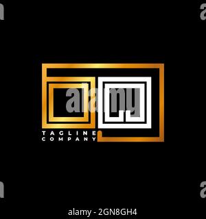 OQ Logo letter monogram shape line golden vector template. Business monogram company Stock Vector
