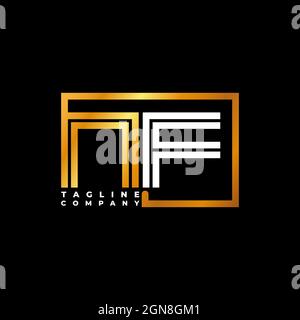 NF Logo letter monogram shape line golden vector template. Business monogram company Stock Vector