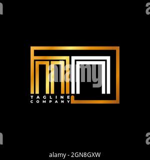 MN Logo letter monogram shape line golden vector template. Business monogram company Stock Vector