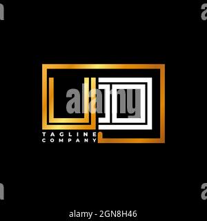 UD Logo letter monogram shape line golden vector template. Business monogram company Stock Vector