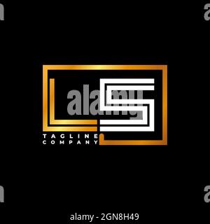 LS Logo letter monogram shape line golden vector template. Business monogram company Stock Vector