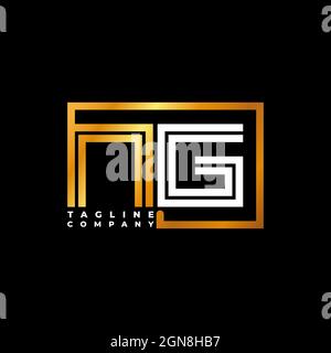 NG Logo letter monogram shape line golden vector template. Business monogram company Stock Vector