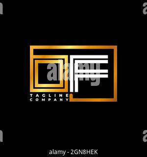 OF Logo letter monogram shape line golden vector template. Business monogram company Stock Vector