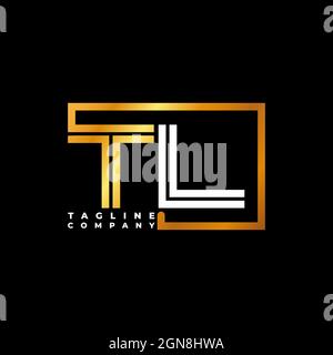 TL Logo letter monogram shape line golden vector template. Business monogram company Stock Vector