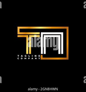 TN Logo letter monogram shape line golden vector template. Business monogram company Stock Vector