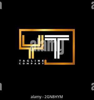 YT Logo letter monogram shape line golden vector template. Business monogram company Stock Vector