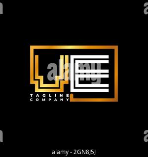 VE Logo letter monogram shape line golden vector template. Business monogram company Stock Vector