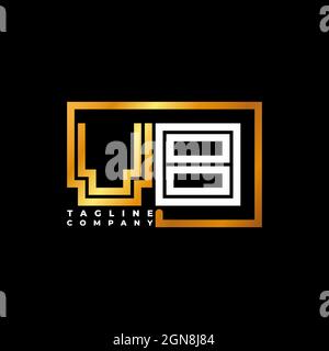 VB Logo letter monogram shape line golden vector template. Business monogram company Stock Vector