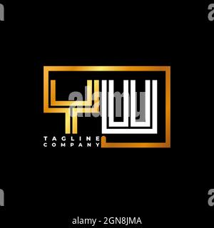 YW Logo letter monogram shape line golden vector template. Business monogram company Stock Vector
