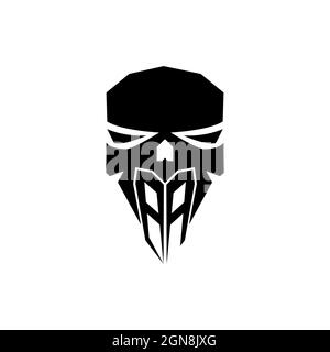 BA Initial ESport gaming logo. Modern head Skull shape template vector logo Stock Vector