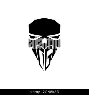 DG Initial ESport gaming logo. Modern head Skull shape template vector logo Stock Vector