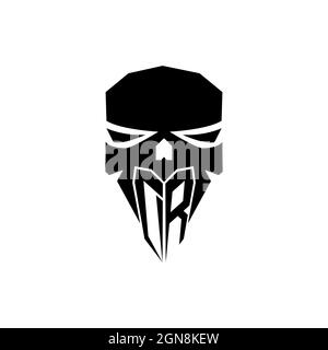 DR Initial ESport gaming logo. Modern head Skull shape template vector logo Stock Vector