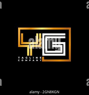 YG Logo letter monogram shape line golden vector template. Business monogram company Stock Vector