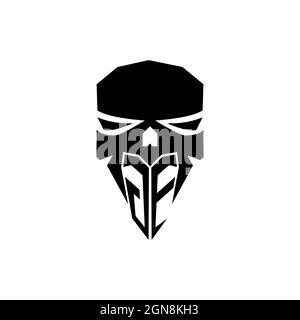 GE Initial ESport gaming logo. Modern head Skull shape template vector logo Stock Vector
