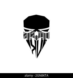 KV Initial ESport gaming logo. Modern head Skull shape template vector logo Stock Vector