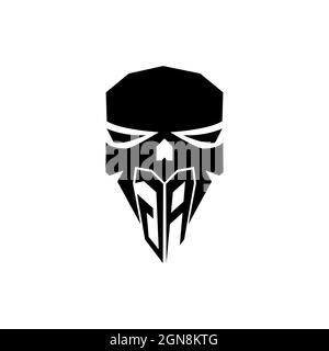 GA Initial ESport gaming logo. Modern head Skull shape template vector logo Stock Vector