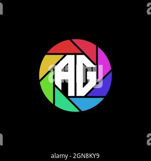 AG Initial ESport gaming logo. Modern head Skull shape template vector logo Stock Vector