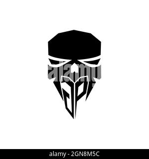 GP Initial ESport gaming logo. Modern head Skull shape template vector logo Stock Vector