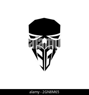 EG Initial ESport gaming logo. Modern head Skull shape template vector logo Stock Vector