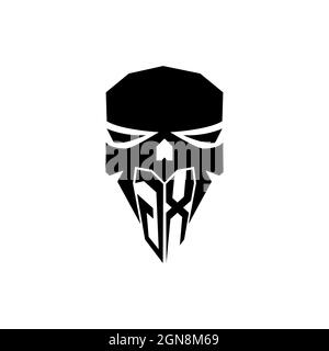 GX Initial ESport gaming logo. Modern head Skull shape template vector logo Stock Vector