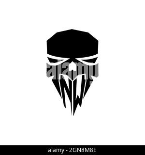 NW Initial ESport gaming logo. Modern head Skull shape template vector logo Stock Vector