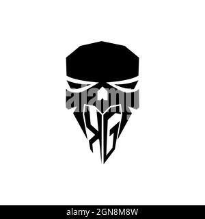KG Initial ESport gaming logo. Modern head Skull shape template vector logo Stock Vector