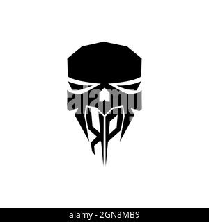 KP Initial ESport gaming logo. Modern head Skull shape template vector logo Stock Vector