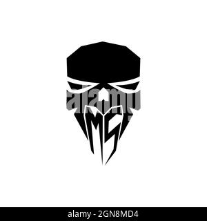 MS Initial ESport gaming logo. Modern head Skull shape template vector logo Stock Vector